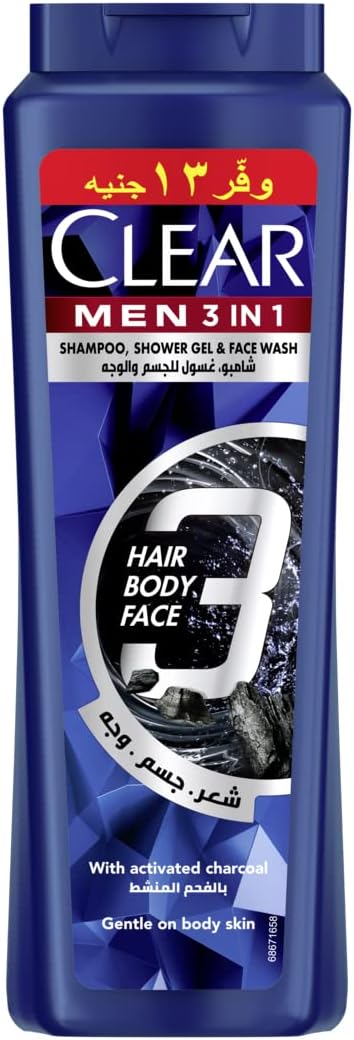 Clear Men 3 In 1 For Hair Body & Face 550ML