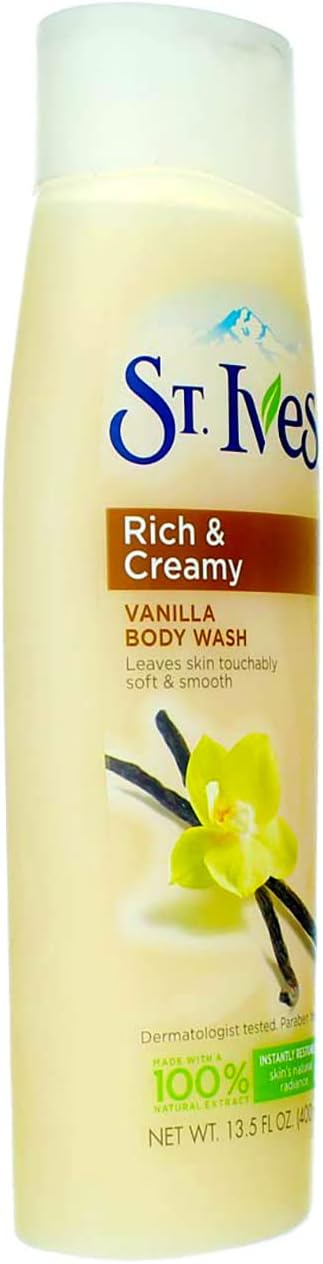 St Ives Body Wash 13.5 Ounce Pampering Vanilla (399ml) (1 Pack)
