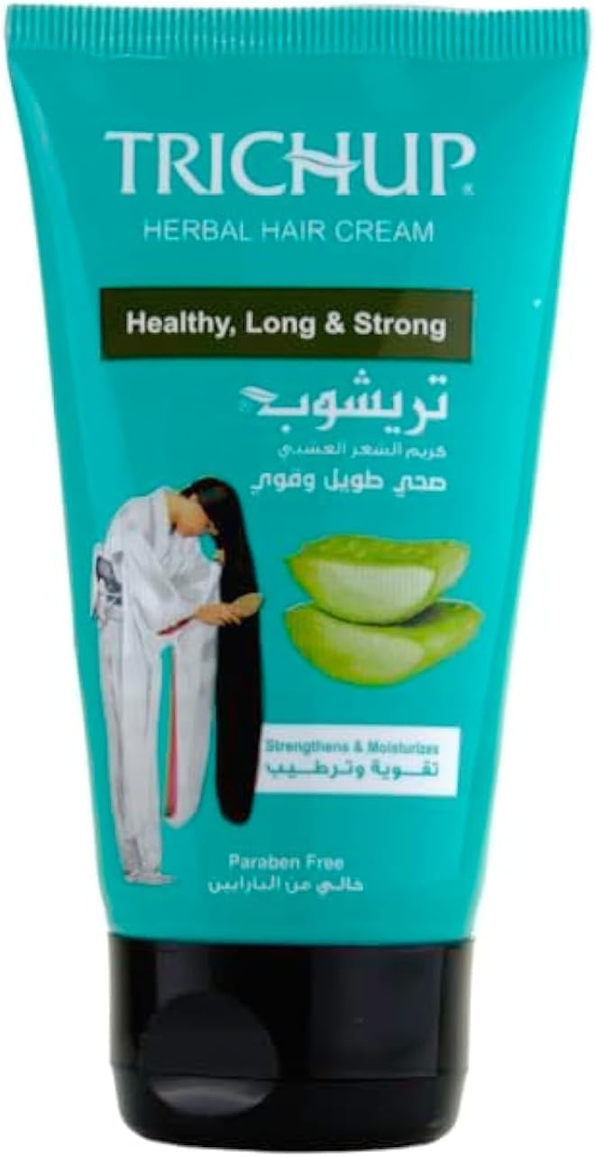 Trichup Healthy Long & Strong Herbal Hair Cream (75ml) – Enriched with Aloe Vera, Neem & Henna For Root Strengthening & Natural Growth – Non-Greasy Conditioning for Smooth, Shiny & Manageable Hair