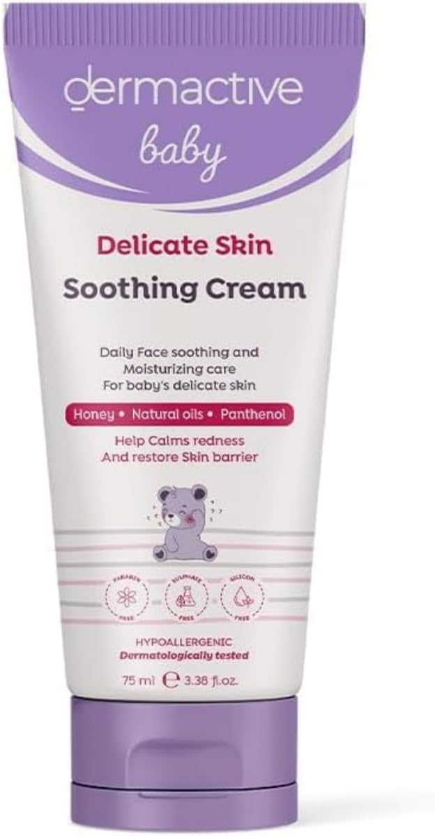 DERMACTIVE Baby Face Soothing Cream – 75ml | Calming Moisturizer, Hydrates & Protects, Gentle Daily Care for Sensitive Skin