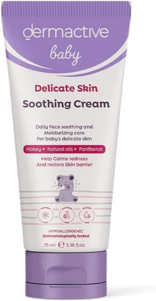 DERMACTIVE Baby Face Soothing Cream – 75ml | Calming Moisturizer, Hydrates & Protects, Gentle Daily Care for Sensitive Skin