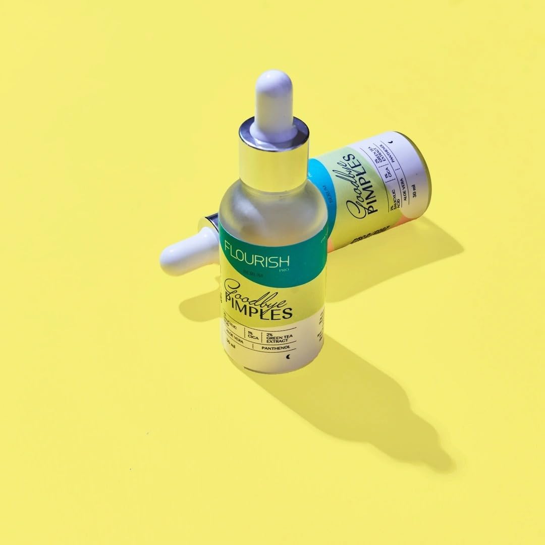 Flourish Goodbye Pimples Facial Serum Anti Acne Treatment Deep Exfoliating