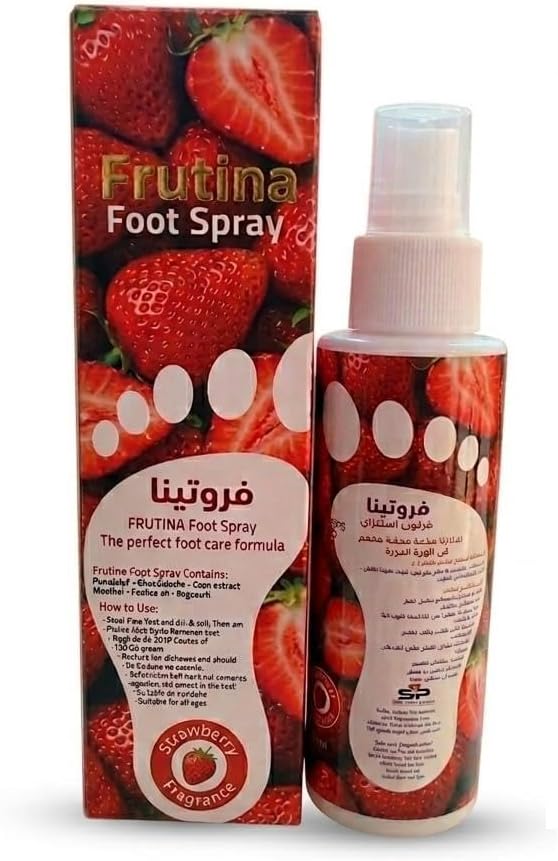 Frutina Foot Spray - Strawberry Scent - Foot Moisturizer & Fungus & Odor Protection -100 ml