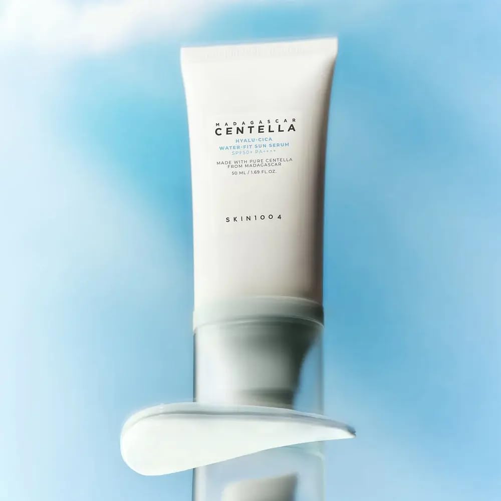 SKIN1004 Centella Hyalu‑Cica Water‑Fit Sun Serum 50ml - Lightweight Hydrating Sunscreen Serum with Centella & Hyaluronic Acid, Korean Skincare for Daily UV Care