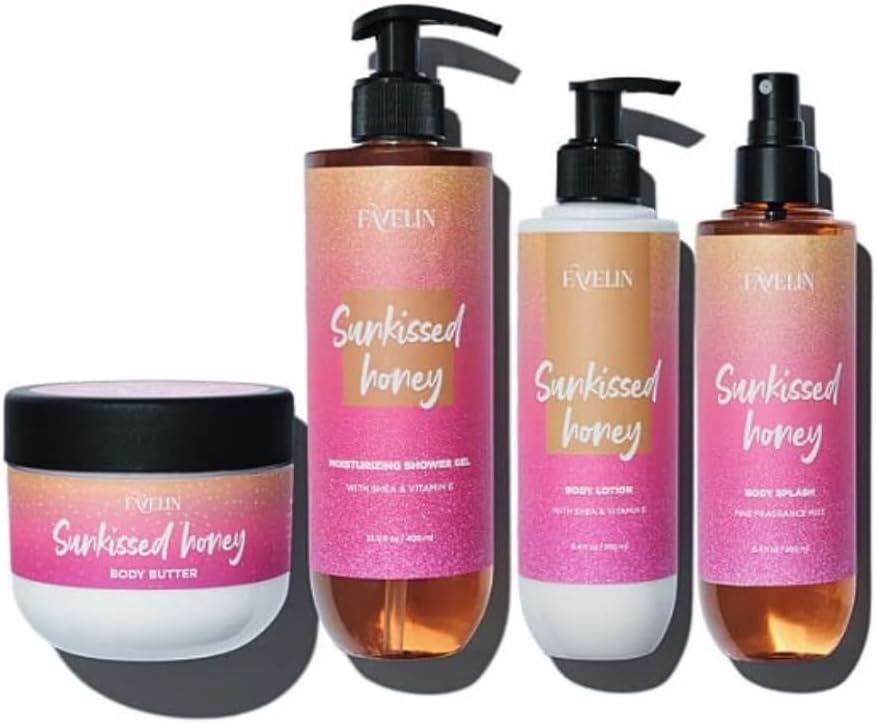 Favelin Sunkissed Honey Moisturizing Shower Gel 400ML | Vitamin E | Honey & Glycerin and nourishing Shea Butter | It’s formulated to gently cleanse your skin while leaving | refreshed and fragrant.