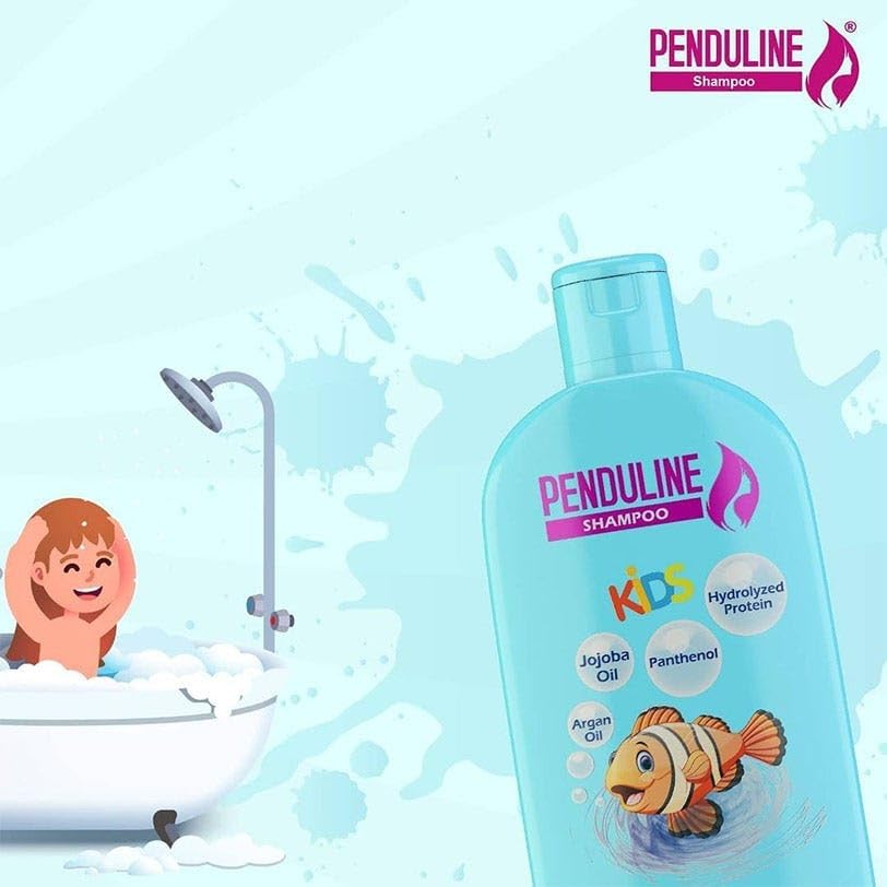 Penduline Kids Shampoo Blue | For Dry Hair | Gentle Cleansing & Frizz Control |Nourishing & Moisturizing |65 ML
