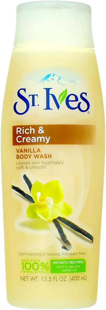 St Ives Body Wash 13.5 Ounce Pampering Vanilla (399ml) (1 Pack)