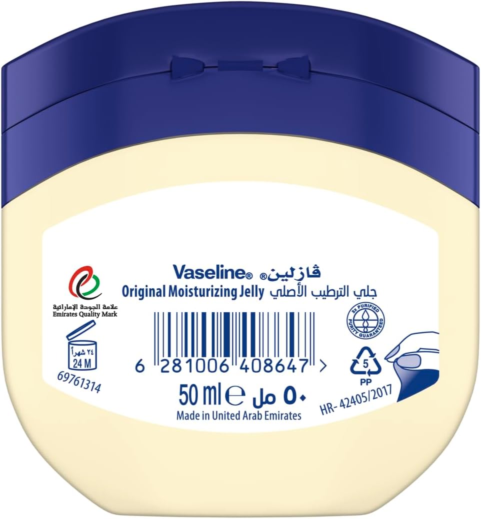 Vaseline Original Healing Jelly With triple purified formula skin protectant from dryness 50G