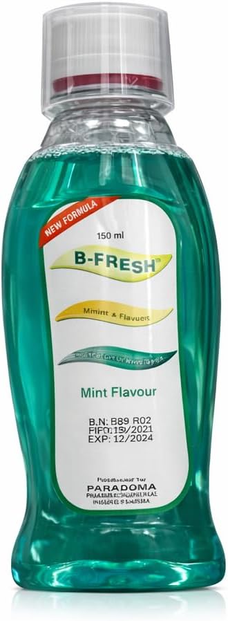 B-Fresh Mouthwash Mint Flavor, 250ml, Antiseptic & Fresh