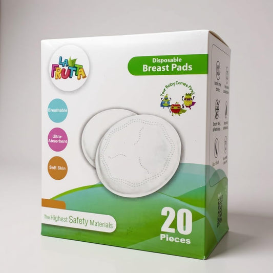 La Frutta Absorbent & Featherlight Disposable Nursing Pads 20 Count, Stay Dry, Soft & Breathable Breast Pads for Leaking Milk, Leakproof, Individually Packaged Breastfeeding Essentials for Moms