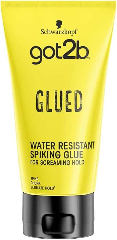 got2b Glued Water Resistant Spiking Gel 150 ml, Glued Spiking Gel for up to 72h Ultra Strong Hold, Water & Sweatproof, For Extreme Hairstyles, Vegan* Formula