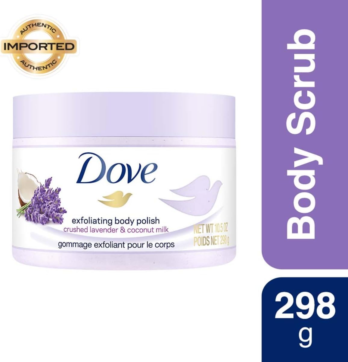 Dove Exfoliating Body Polish Crushed Lavender & Coconut Milk, 10.5 oz