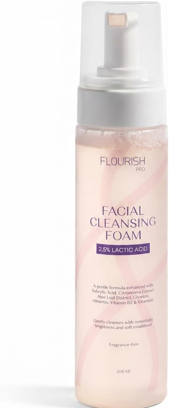 Flourish Facial Cleansing Foam, Exfoliating, Hydrating,For All Skin Types