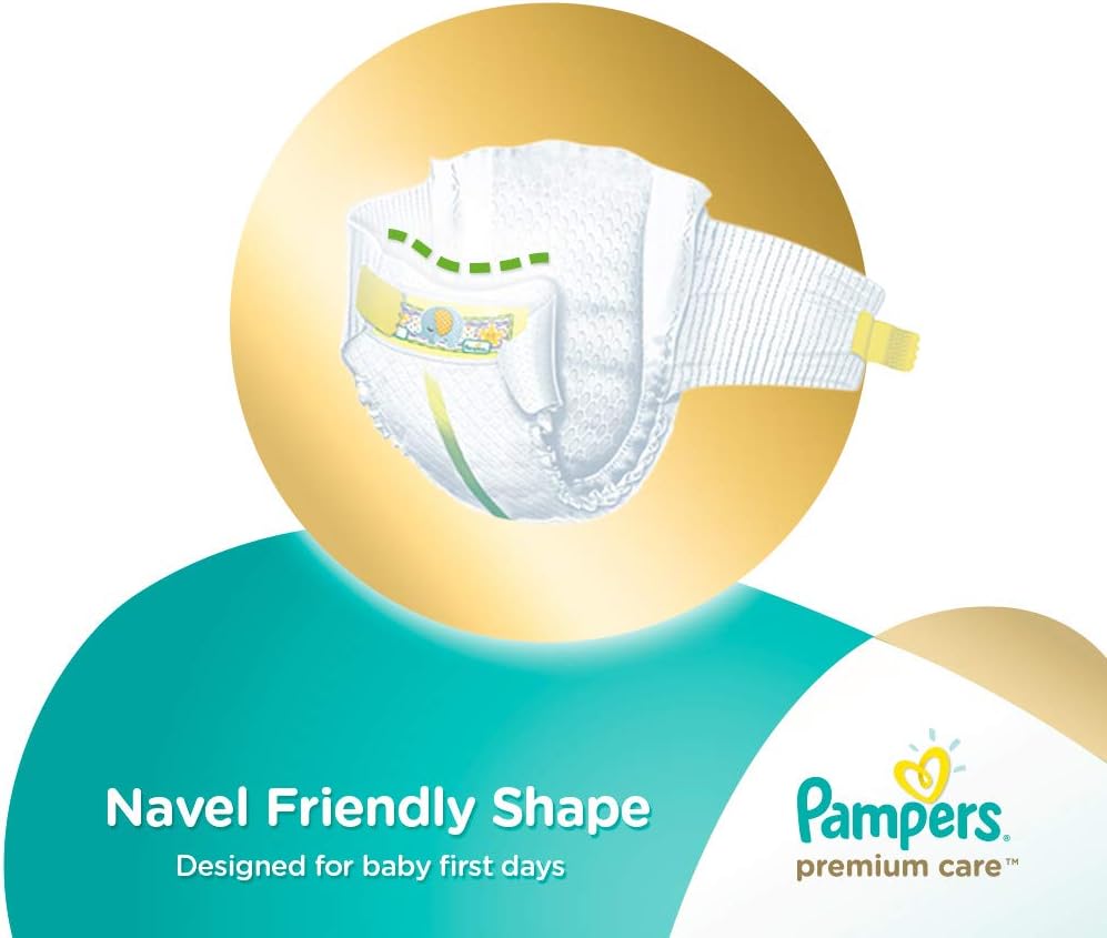 Pampers Premium Care Diapers, Size 1, Newborn, 2-5 kg, Carry Pack, 22 Count
