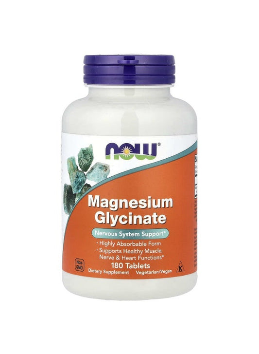 NOW Magnesium Glycinate Dietary Supplement - 180 Tablets