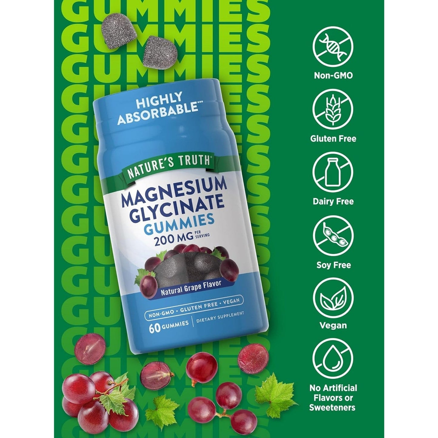 Nature's Truth Magnesium Glycinate 200mg Gummies