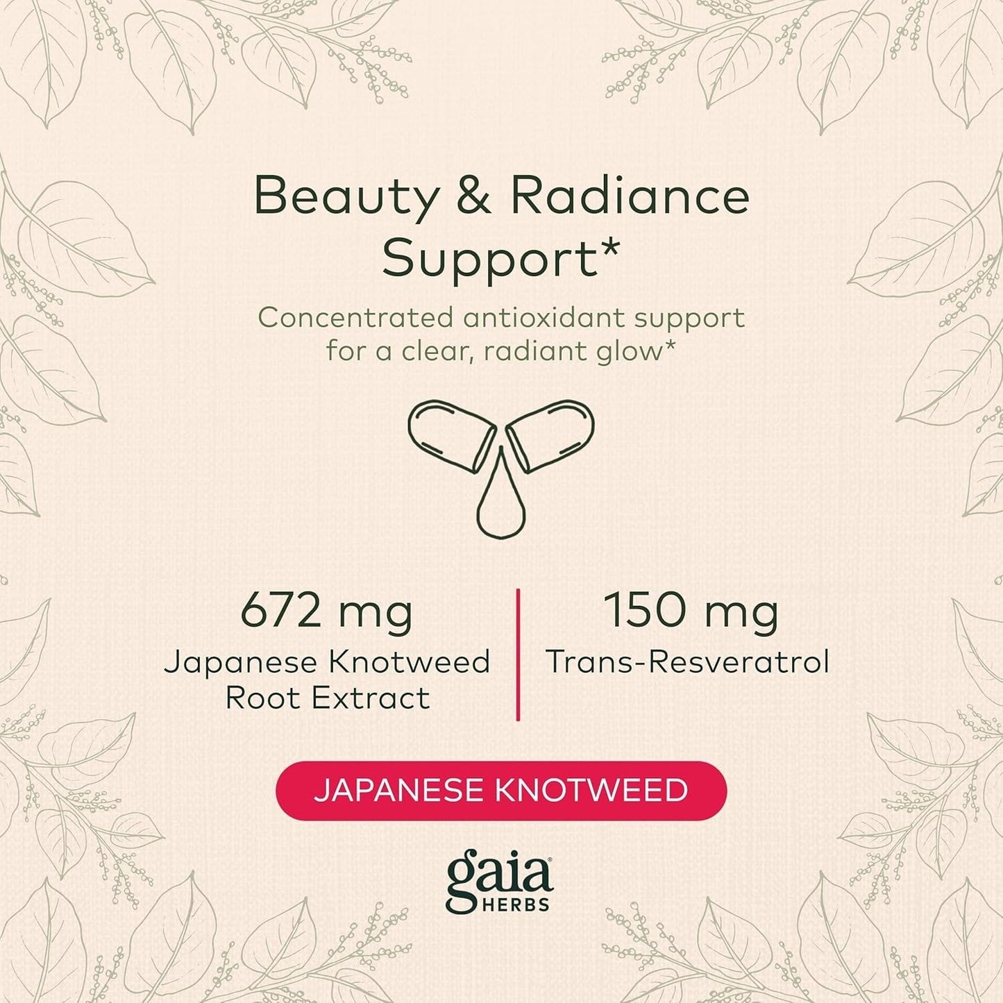 Gaia Herbs Resveratrol 150 - Beauty & Radiance Antioxidant Support Supplement