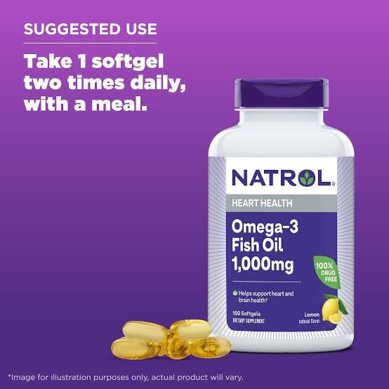 Natrol Omega-3 Fish Oil 1000mg, 150 Softgels