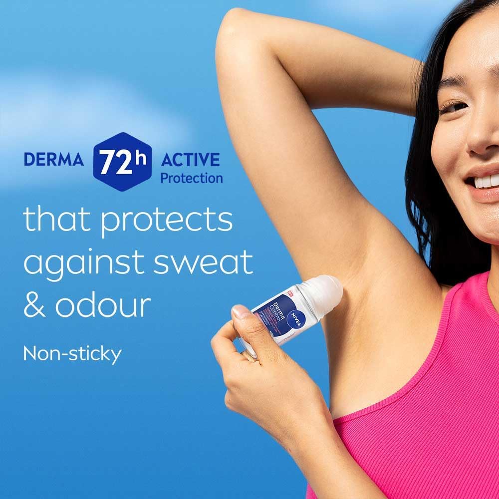 NIVEA Derma Control Natural Tone Anti-Perspirant Roll-On, 50ml, with Pure Hyaluron and Vitamin C, 72H Protection