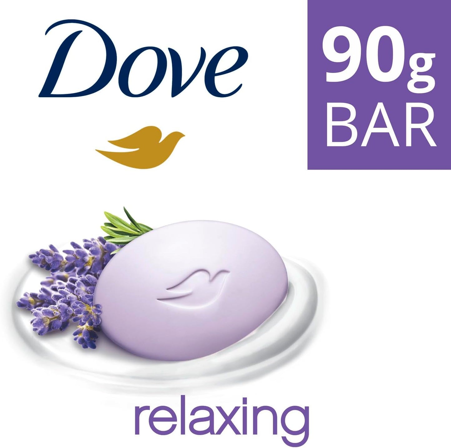 Dove Bar soap Relaxing Lavender Beauty Bar with Lavender and Chamomile Scent ¼ moisturizing cream 90G