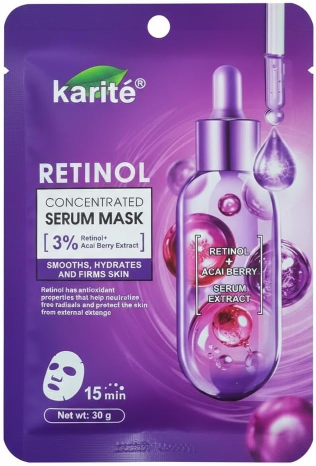 Vitamin C Whitening Serum Sheet Mask with Hyaluronic Acid, 15 Minutes Treatment, 30g