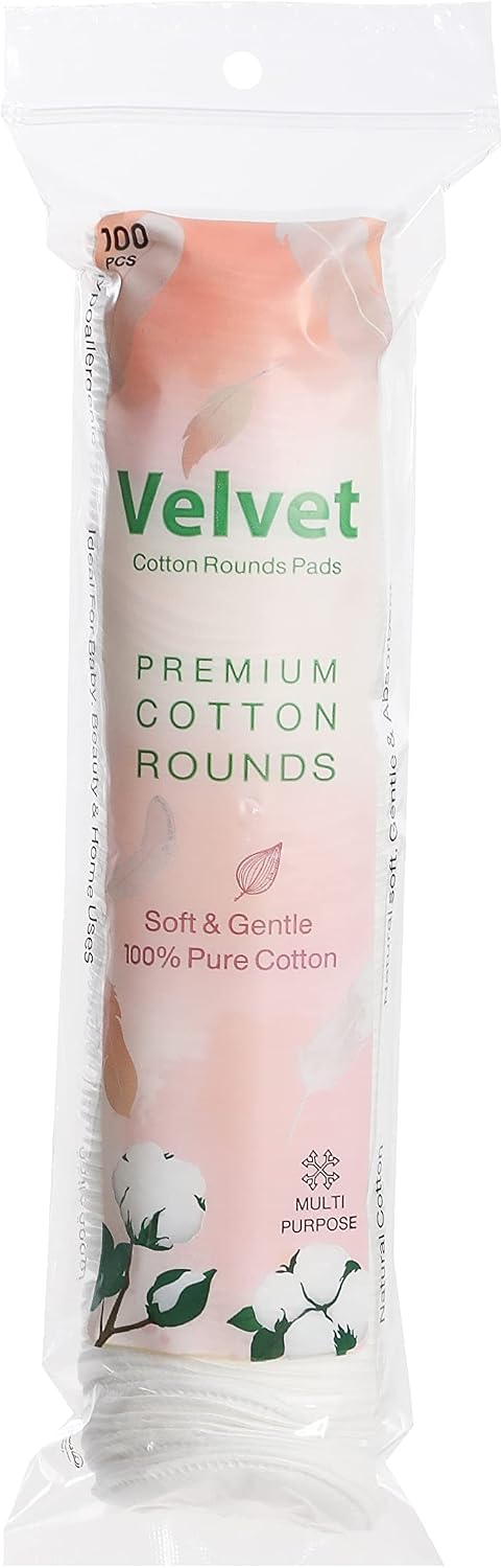 Velvet multipurpose rounded cotton pads pack of 100 pcs
