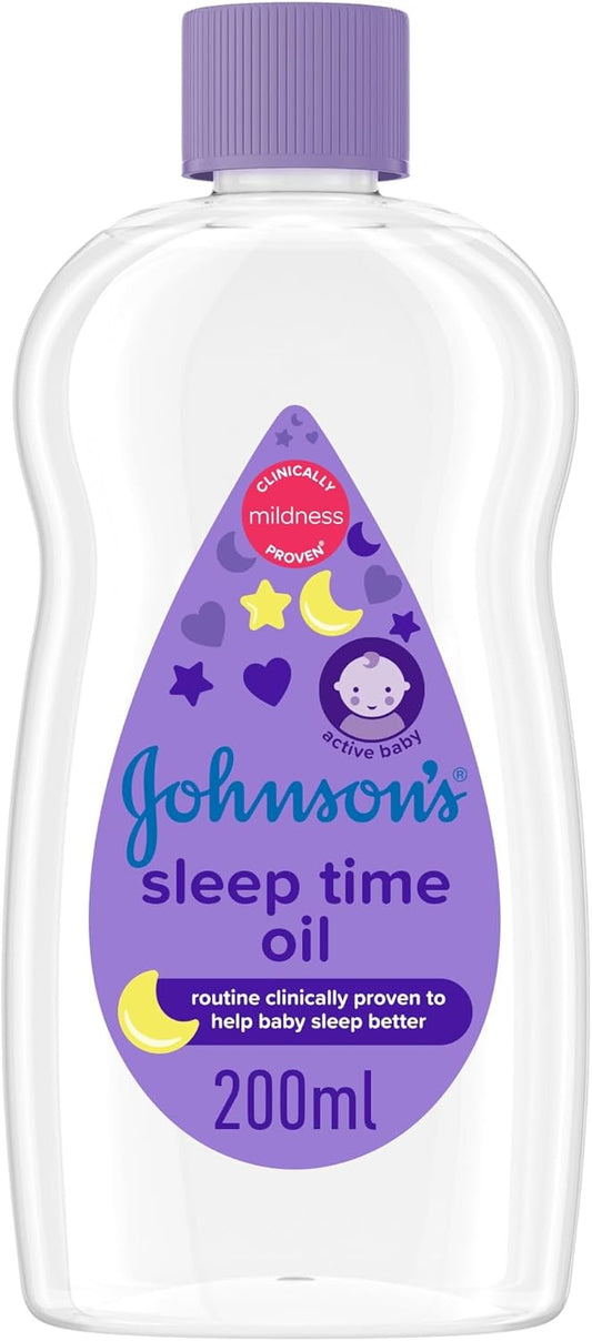 JOHNSON'S Baby Bedtime Oil For Babies, Soothes And Moisturizes Skin, Clinically Proven Gentle Formula Ideal For Sensitive Skin, Helps Your Baby Sleep 200ML