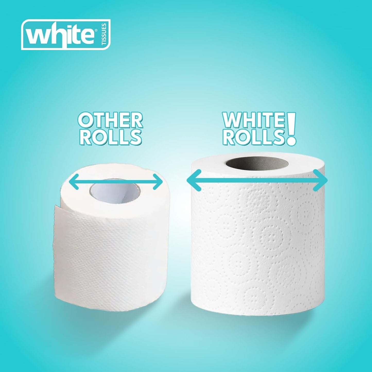 White compressed toilet rolls, 3 ply, 6 rolls
