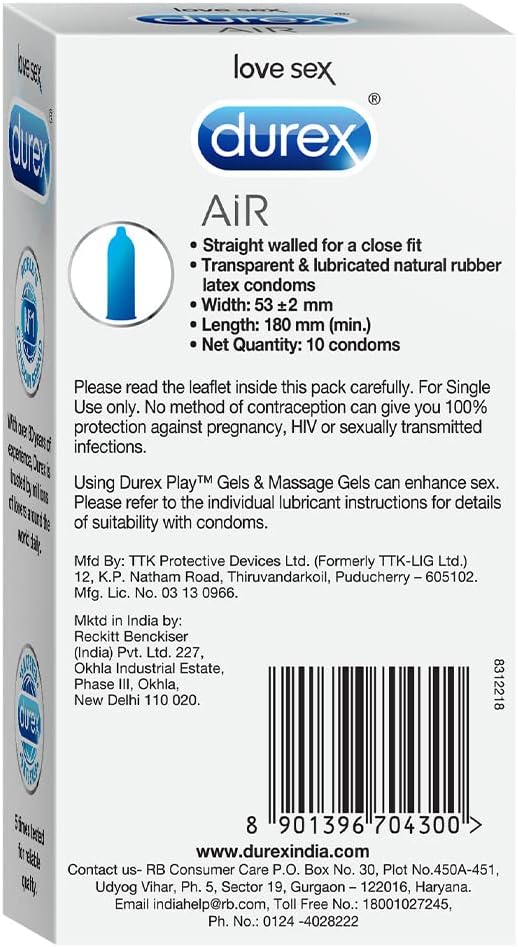 Durex Air Ultra Thin Condom, 10 Pieces