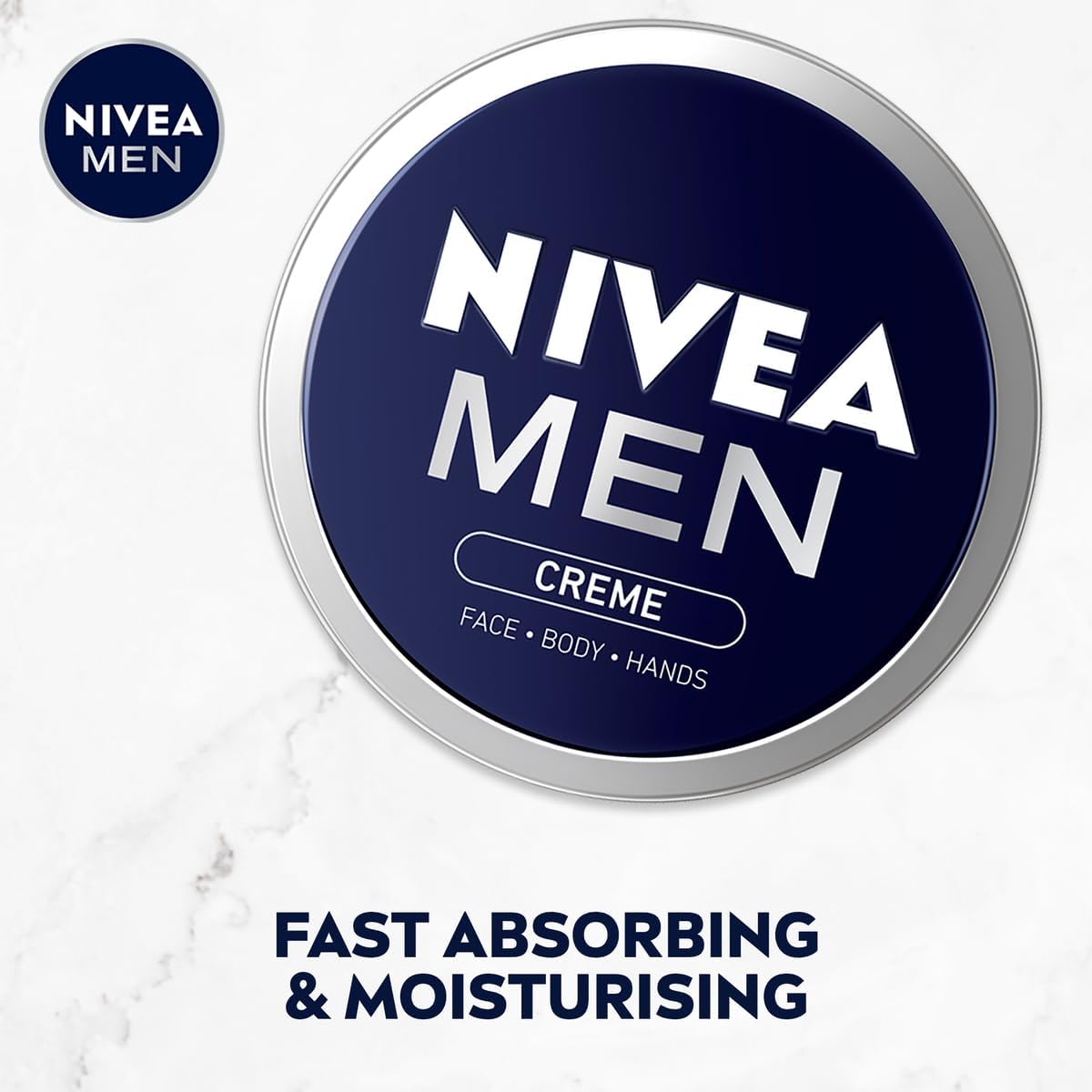 NIVEA MEN Face, Body & Hands Cream Moisturising, Tin 150ml