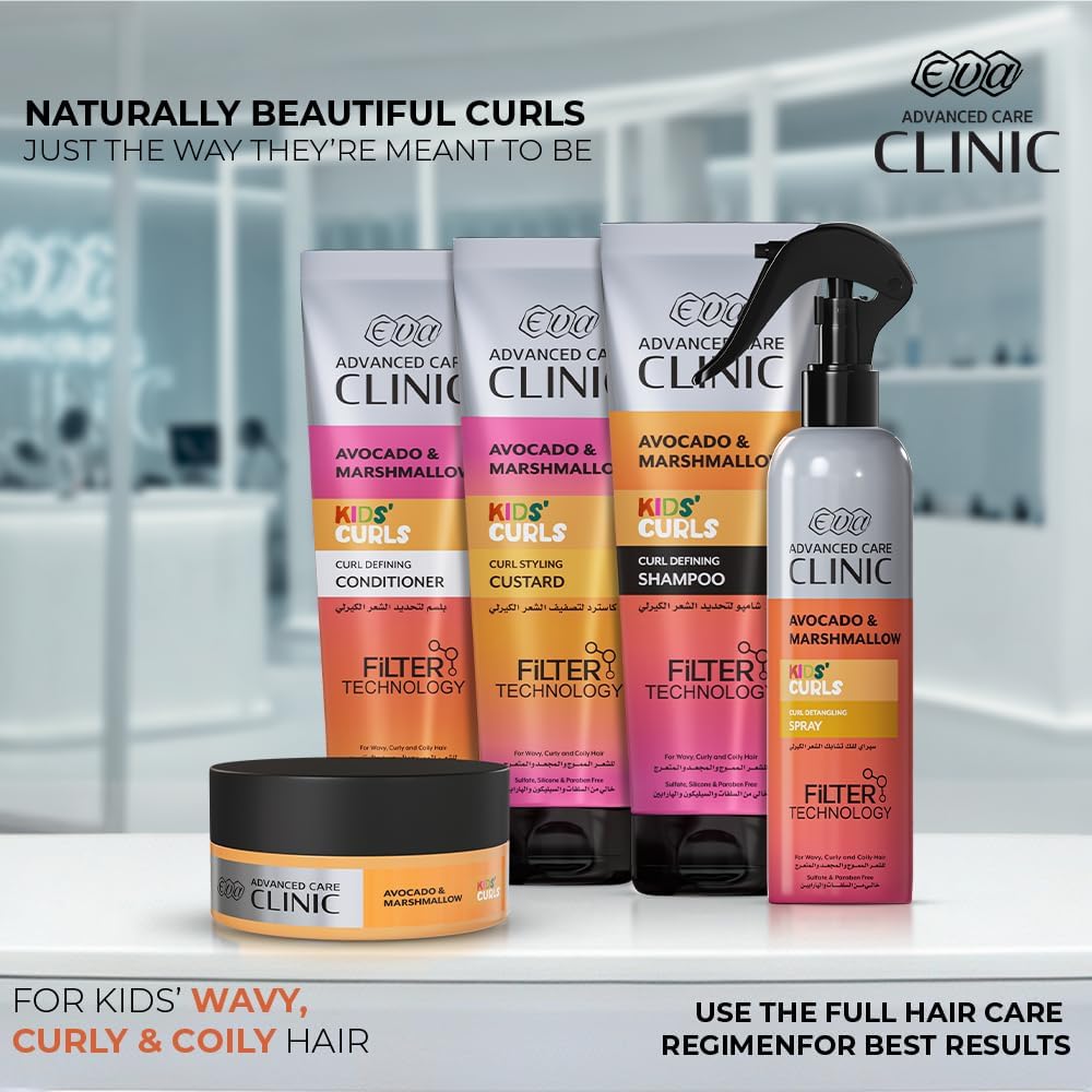 Eva Advanced Care Clinic Kids’ Curls Curl Detangling Spray For Wavy, Curly, And Coily Hair 185 Ml