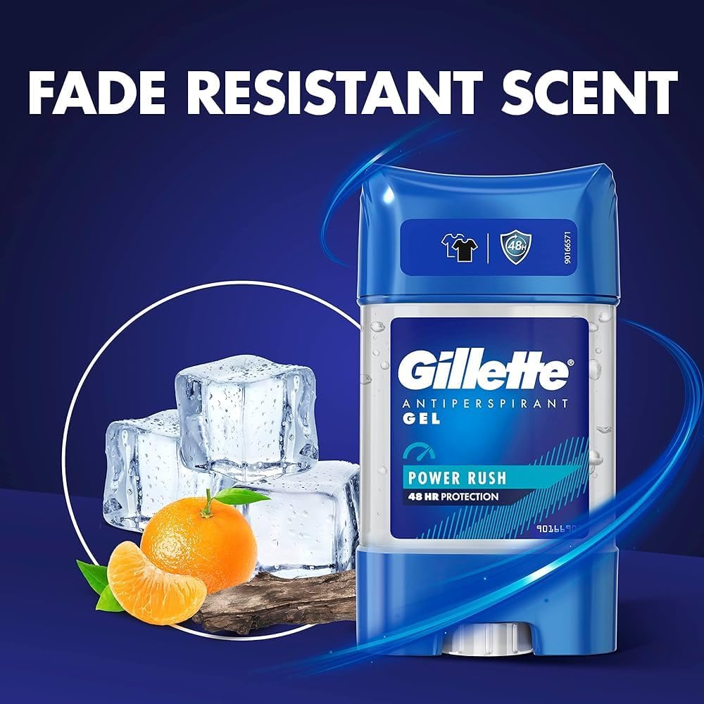 Gillette Sport High Performance Power Rush Antiperspirant Clear Gel for Unisex, 70ml