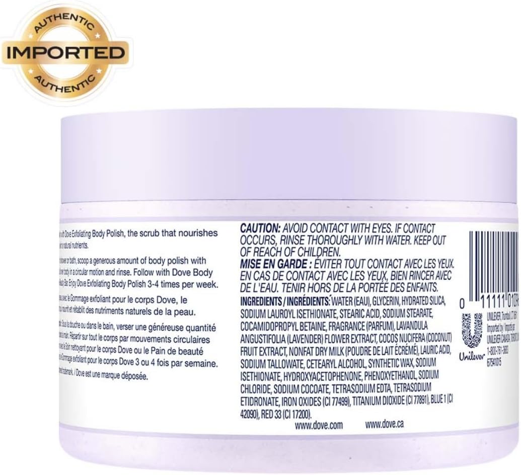 Dove Exfoliating Body Polish Crushed Lavender & Coconut Milk, 10.5 oz