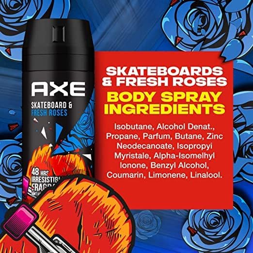 Axe Body Spray for Men Skateboard & Fresh Roses 150ML