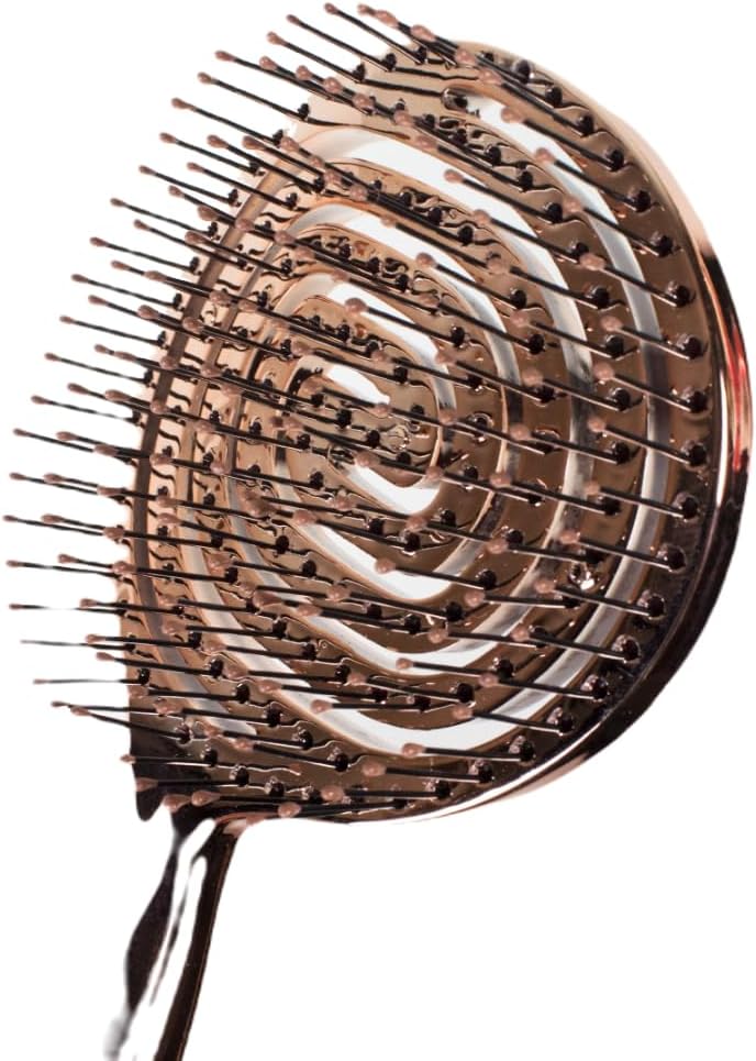 Professional Detangling Hair Brush, Spiral Design, Rose Gold