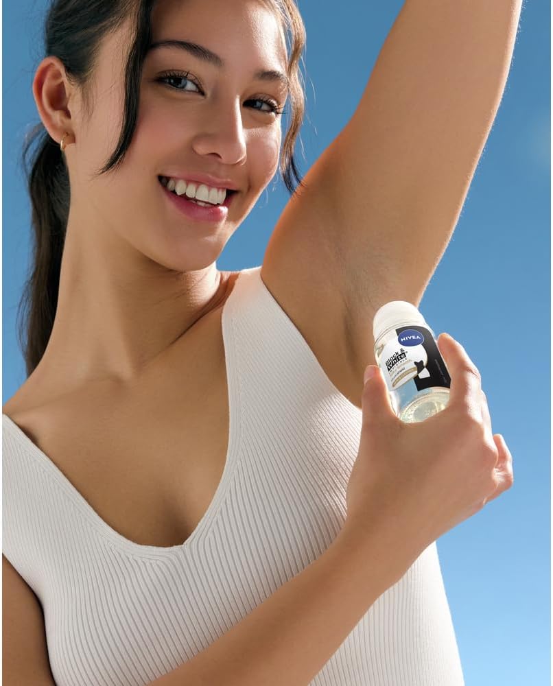 NIVEA Antiperspirant Roll-on for Women, Black & White Invisible Silky Smooth Shaving, 50ml