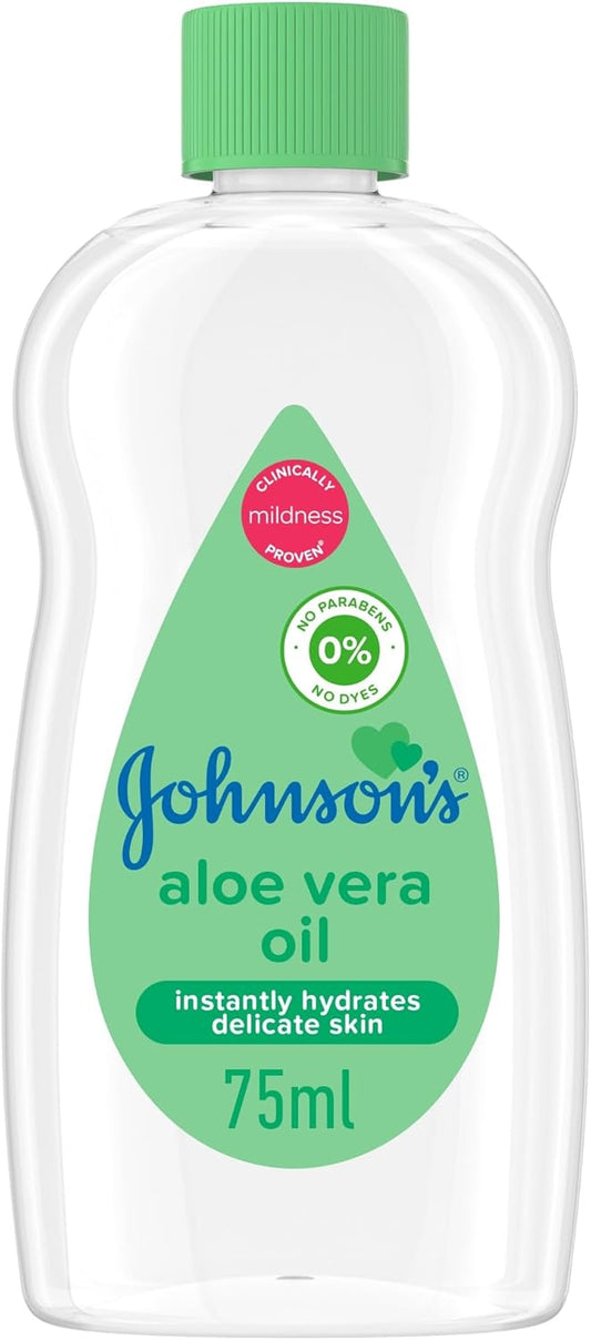 JOHNSON’S Baby Oil, Aloe Vera, 75ml