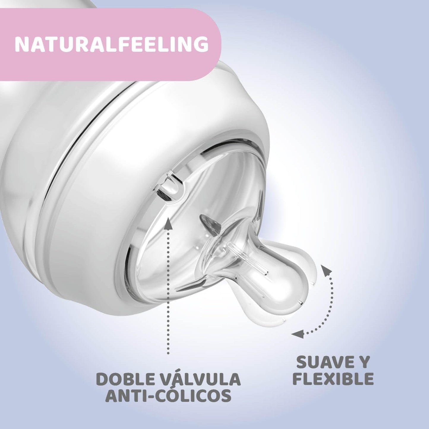 Chicco Naturalfeeling Bottle 330Ml Fast Flow 6M+ Silicone, NEUtral
