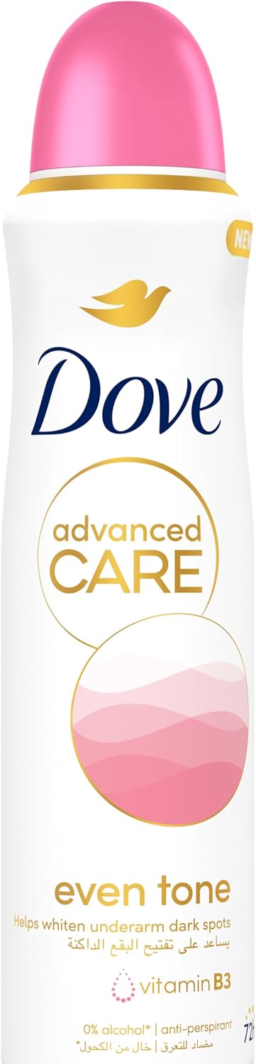 Dove Advanced Care Women Antiperspirant Deodorant Spray Even Tone, Helps Whiten Underarm Dark Spots, with Vitamin B3, 150ML