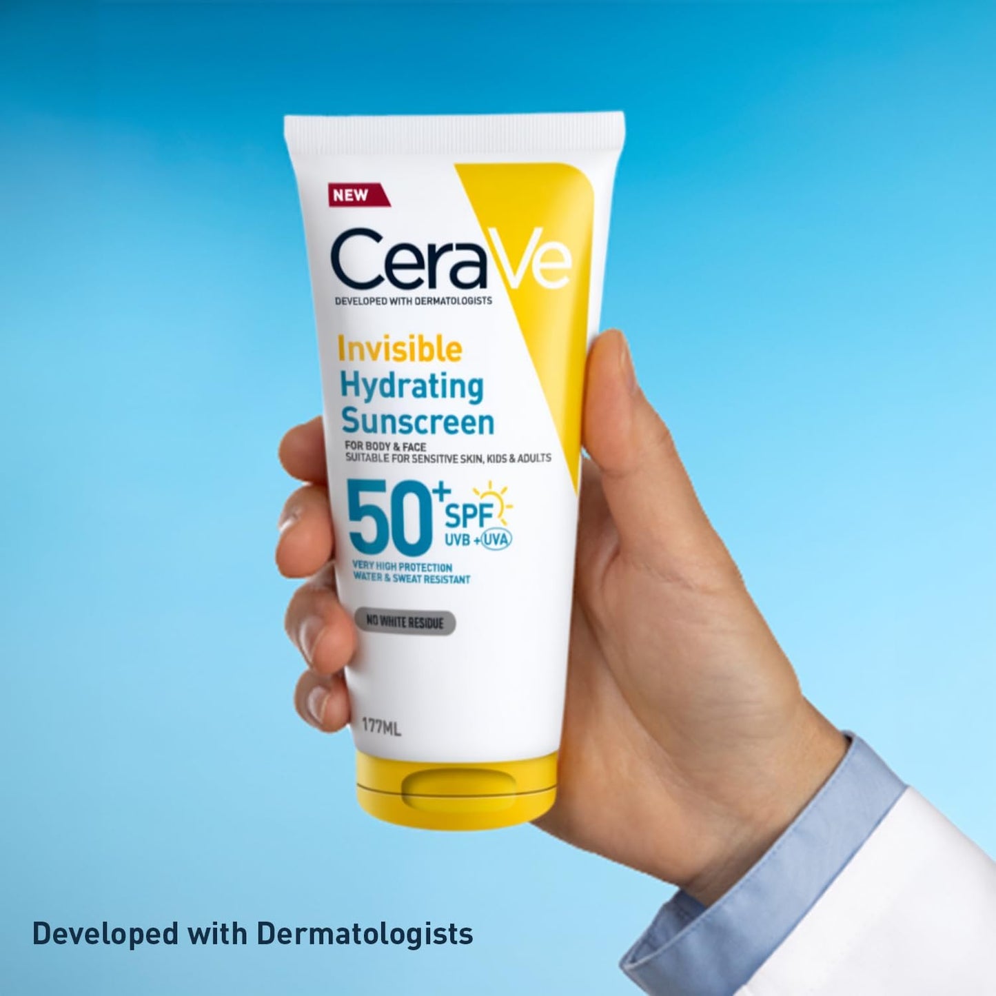 CeraVe Invisible Hydrating Sunscreen Body SPF 50+ Suitable for Adults & Kids 177ml