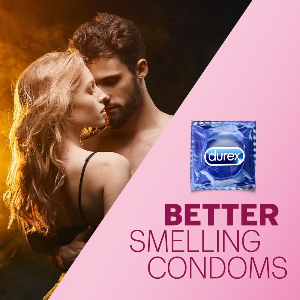 Durex Extra Thin Intense Bubblegum Flavoured Condoms for Men, Latex, 12 Count