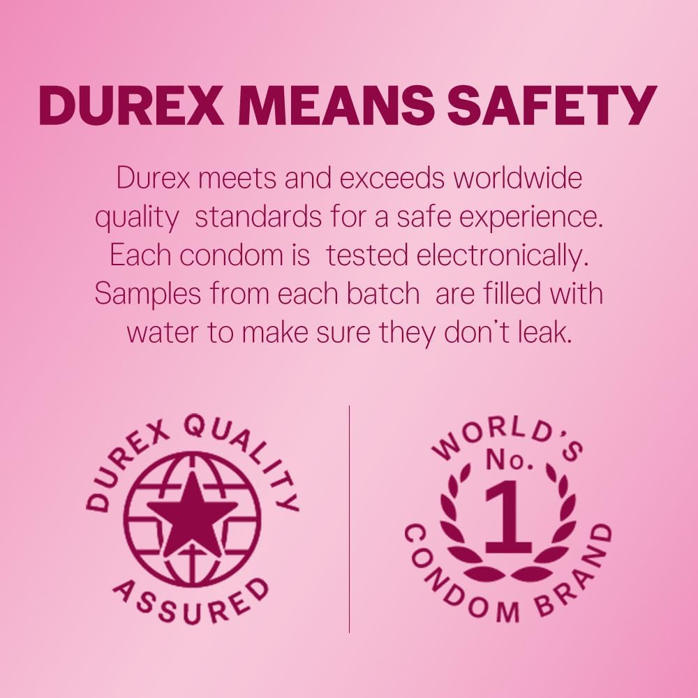 Durex Extra Thin Intense Bubblegum Flavoured Condoms for Men, Latex, 12 Count
