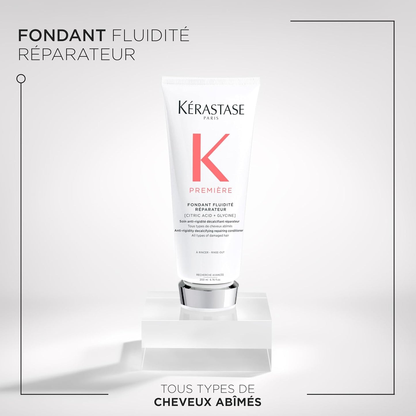 Kérastase Première, Repairing Conditioner, Anti-Rigidity Care, For Damaged Hair, With Citric Acid & Glycine, Fondant Fluidité Réparateur, 250 ml