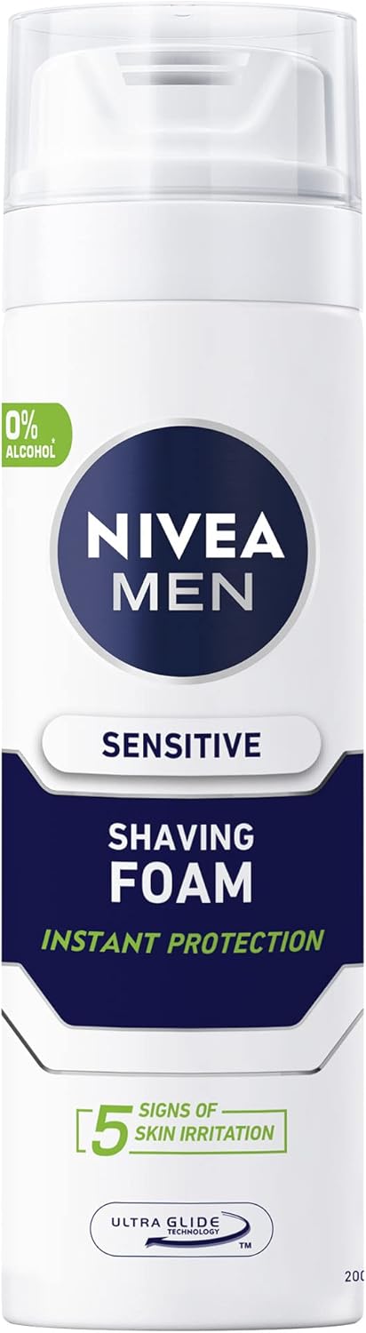 NIVEA MEN Shaving Foam, Sensitive Chamomile & Hamamelis, 200ml