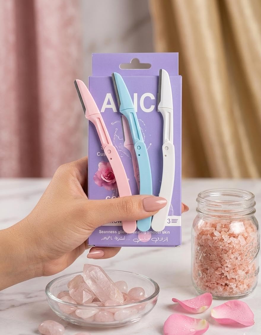 Original Facial Hair Removal Blade, Platinum Stainless Steel, Japanese Technology, Long Folding Handle, with Protective Cover for Sensitive Skin (Multicolor, Alice Rose for Sensitive Skin)