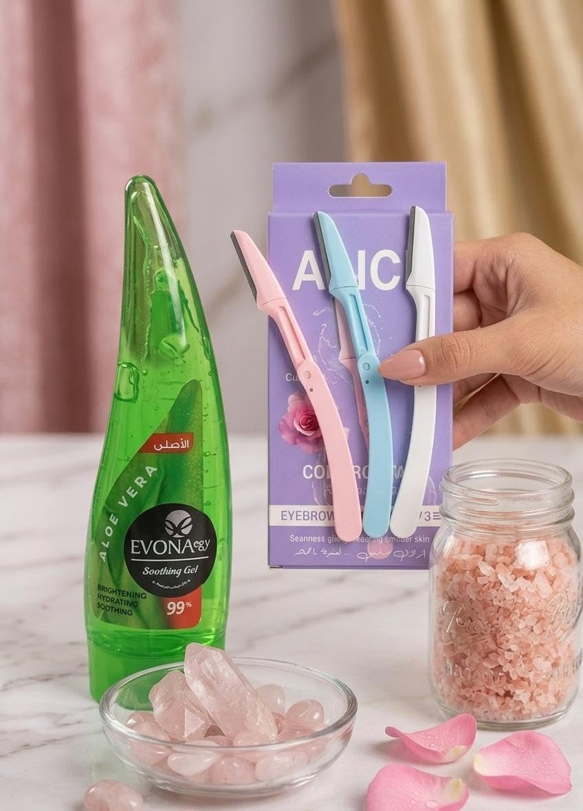 Original Facial Hair Removal Blade, Platinum Stainless Steel, Japanese Technology, Long Folding Handle, with Protective Cover for Sensitive Skin (Multicolor, Alice Rose for Sensitive Skin)