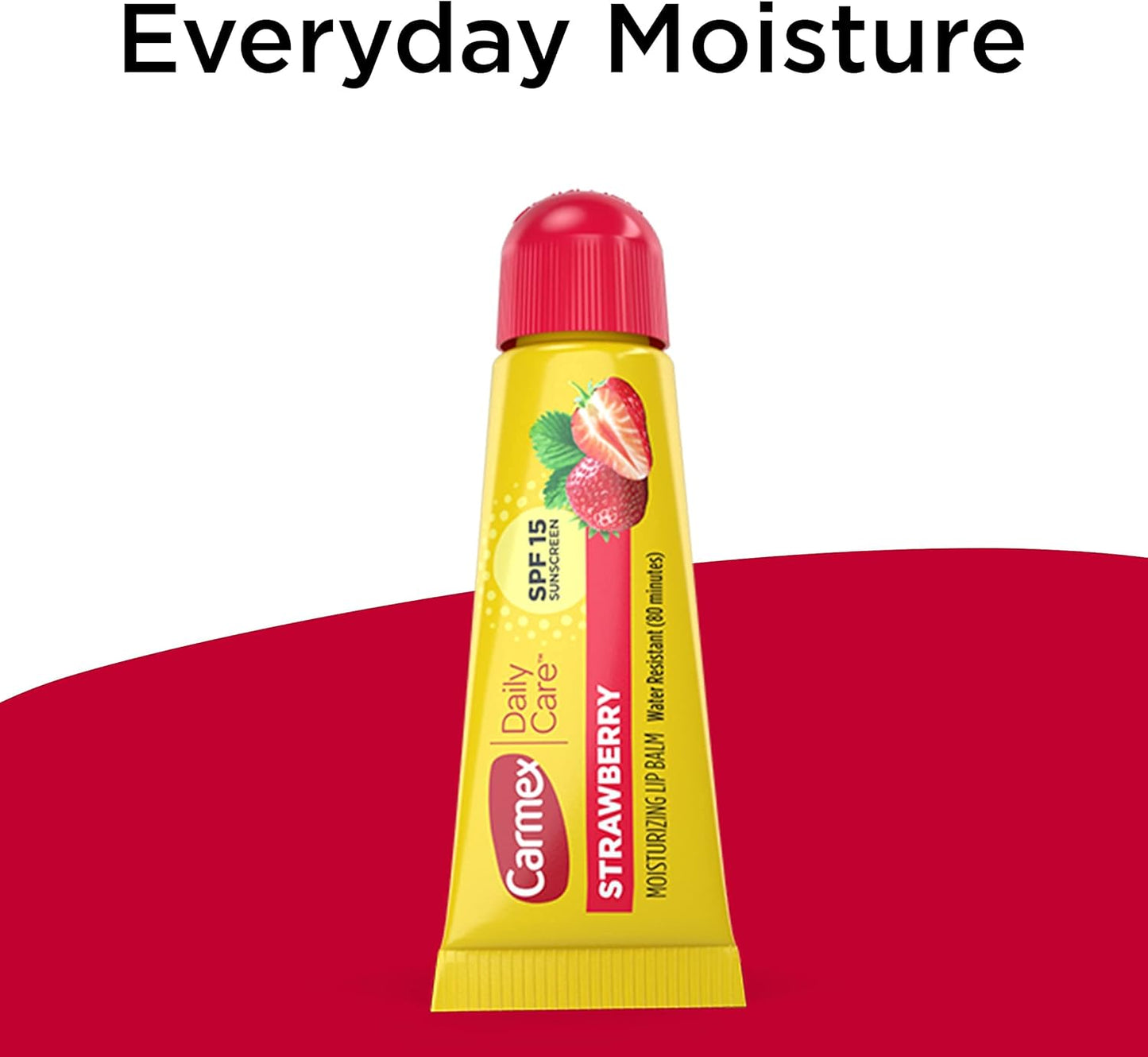 Carmex daily care moisturizing lip balm with spf 15, strawberry 3 tubes