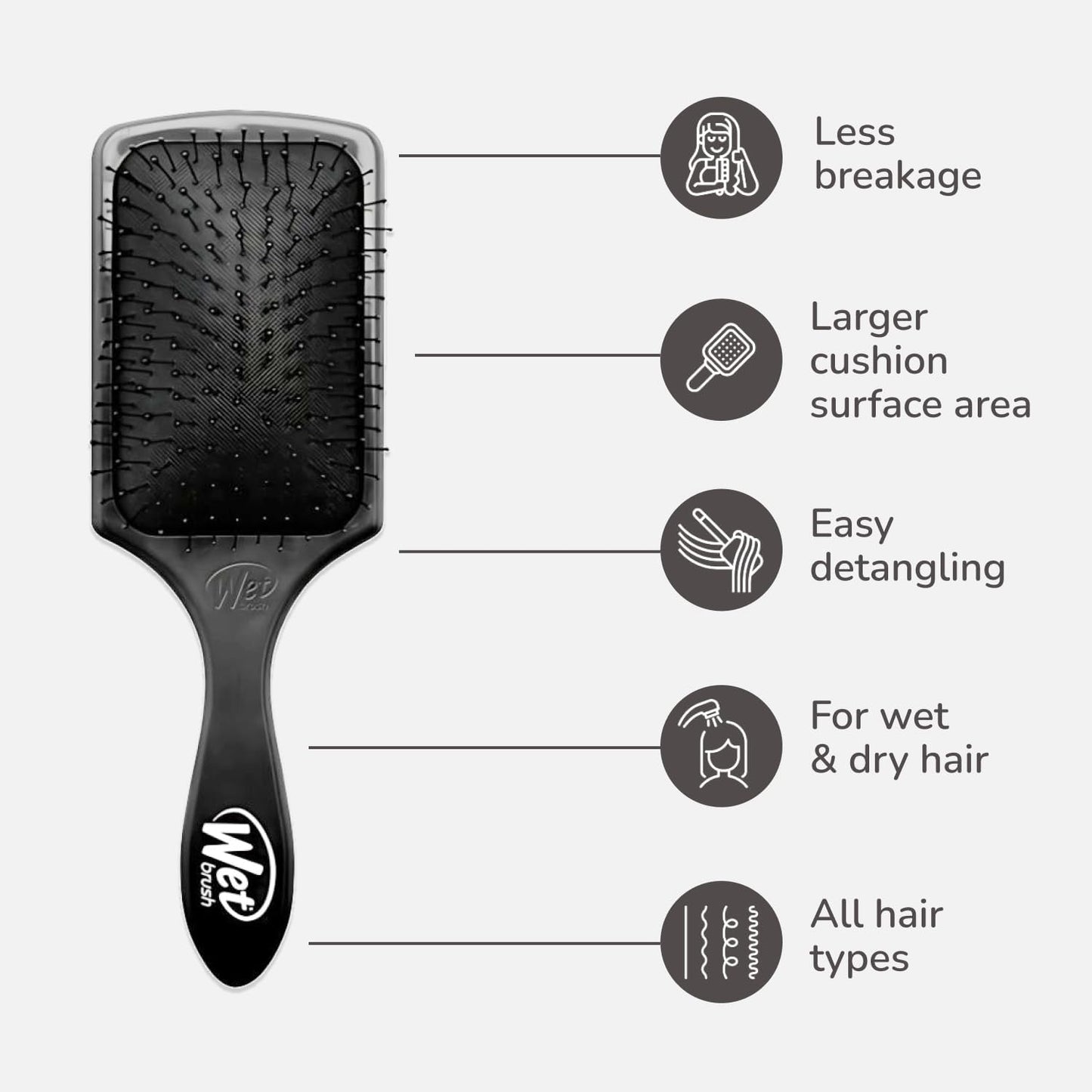 Wet Brush Paddle Detangle Black
