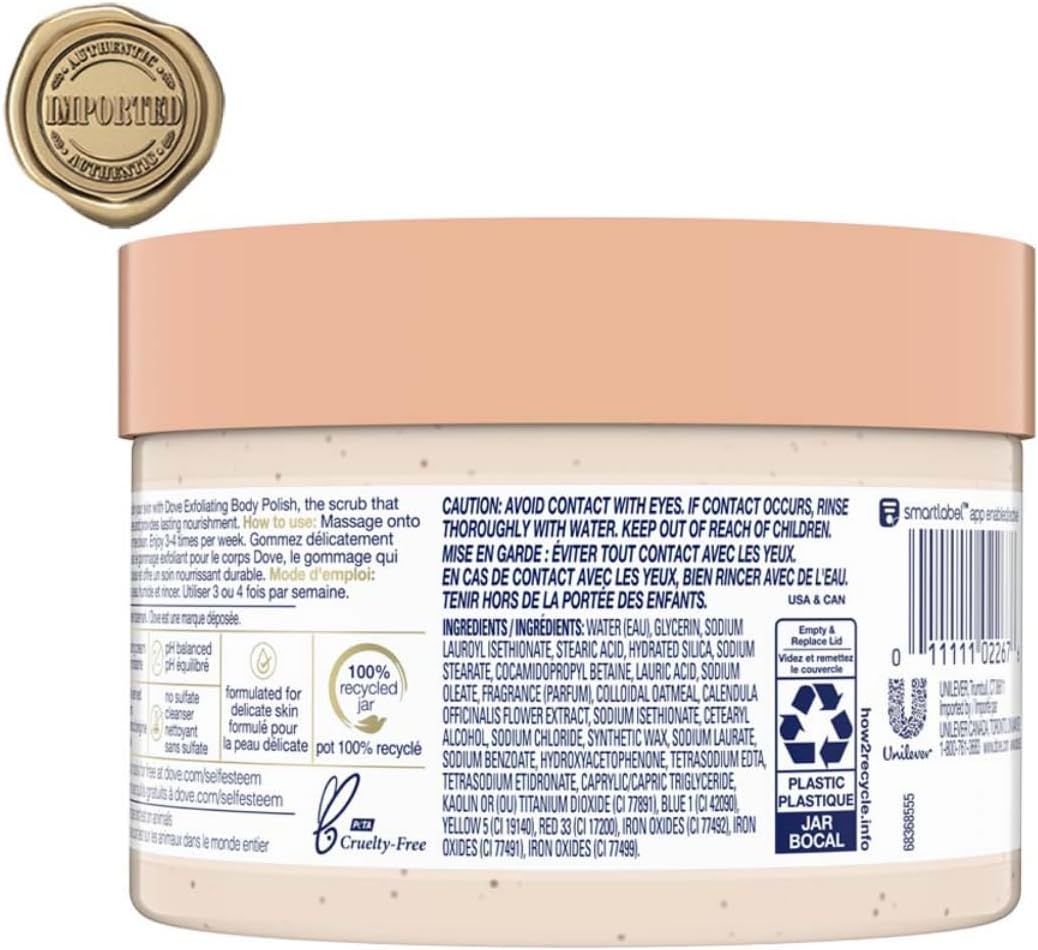 Dove Colloidal Oatmeal & Calendula Oil Exfoliating Body Polish 298 G