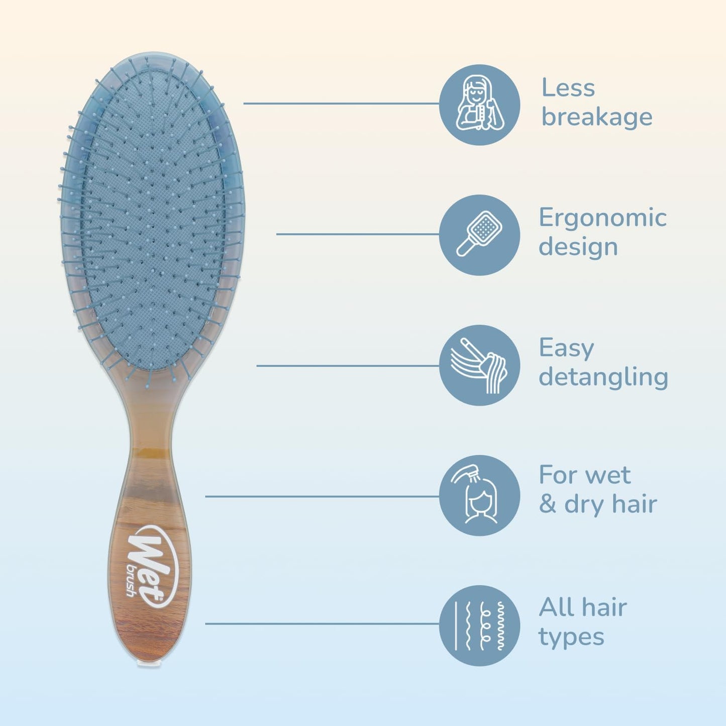 WetBrush Original Detangler -Blue NEW